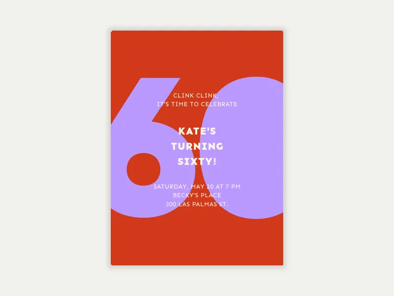 Bold & Bright Birthday - 60th_birthday - Invitation