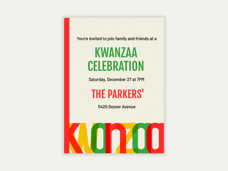 A Bright Kwanzaa - kwanzaa - Invitation