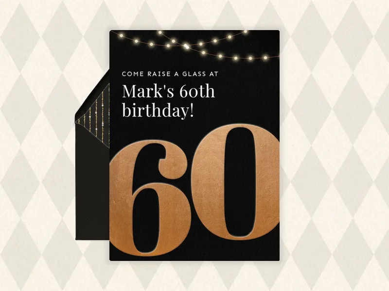 Bold String Lights - 60th_birthday - Invitation