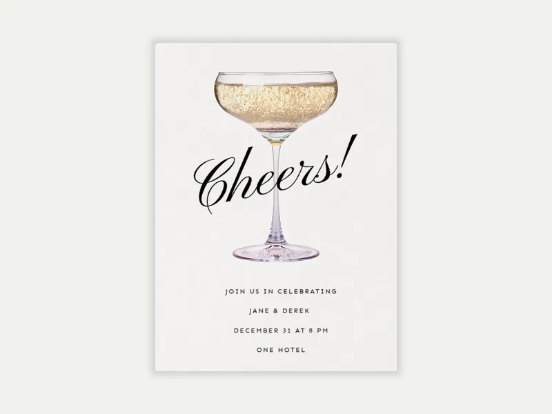Bubbly New Year - couples_shower - Invitation