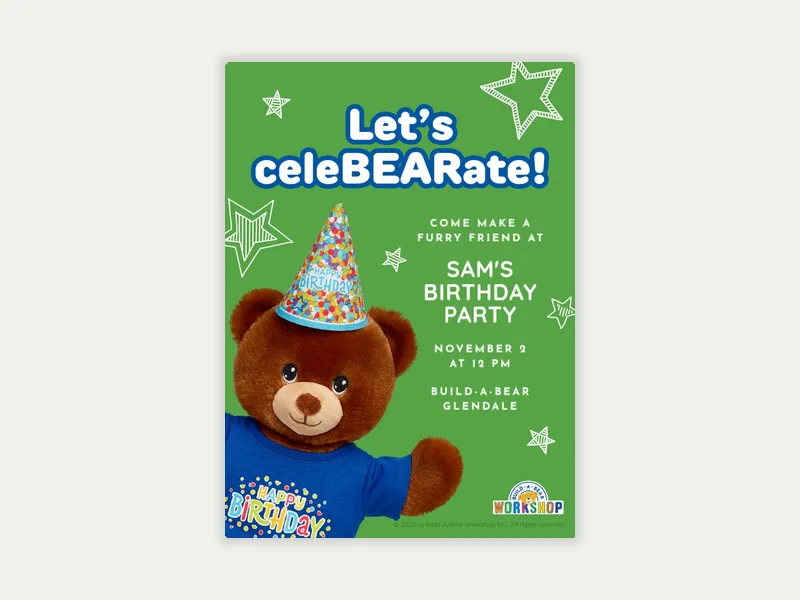 Build-A-Bear: Let’s CeleBEARate - build_a_bear - Invitation