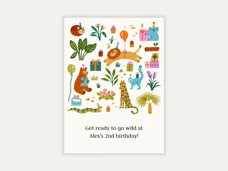 Calling All Party Animals - 2nd_birthday - Invitation