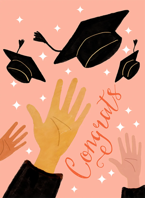 Cap Toss - graduation_cards - Card