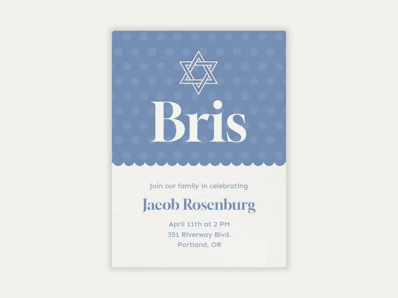 Polka Dot Bris - baby_naming_bris - Invitation