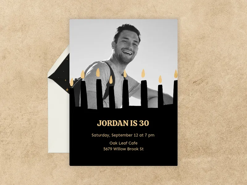 Candle Lights (Photo) Invitation premium template design