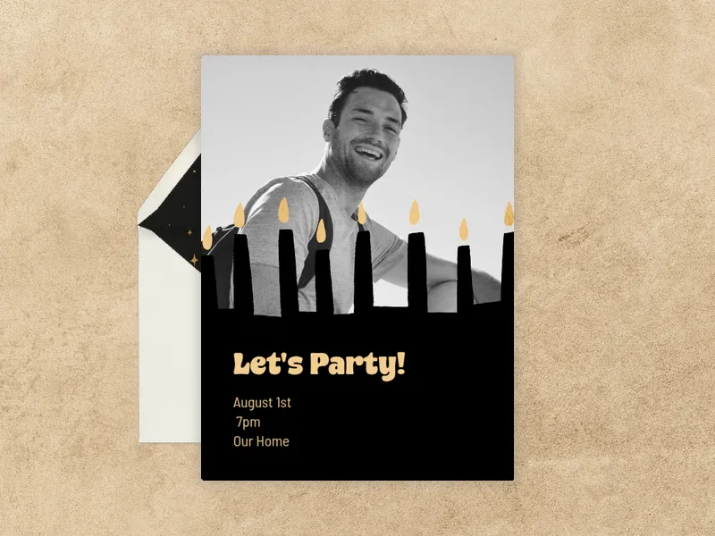 Candle Lights (Photo) Invitation premium template design