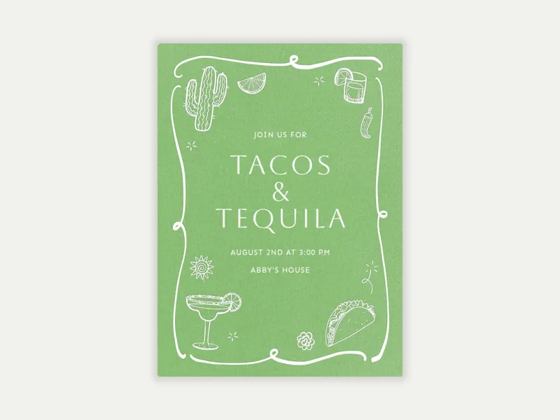 Green Cactus & Lime - welcome_party - Invitation