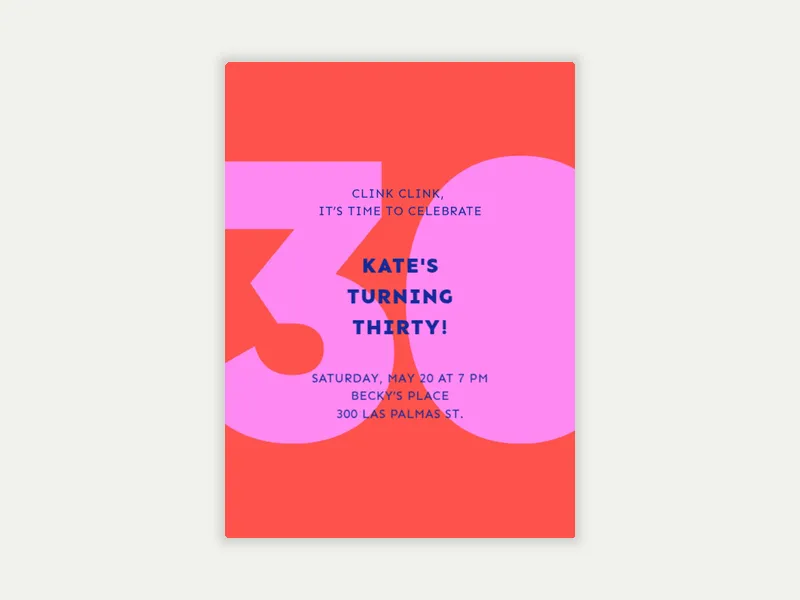 Bold & Bright Birthday - 30th_birthday - Invitation