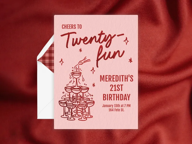 Champagne Dreams - 21st_birthday - Invitation