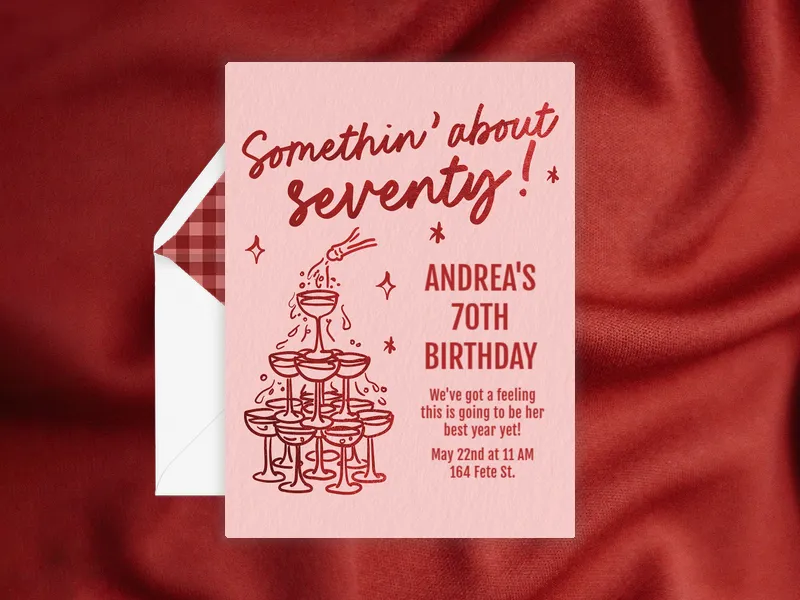 Champagne Dreams - 70th_birthday - Invitation