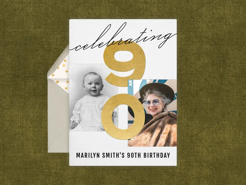 Celebrating (Photo) - 90th_birthday - Invitation