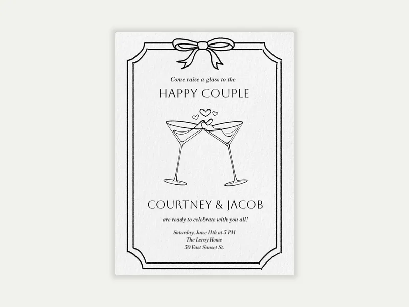 Champagne Kiss - couples_shower - Invitation