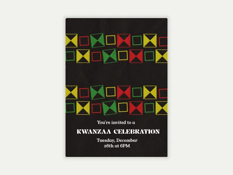 Celebrating History - kwanzaa - Invitation