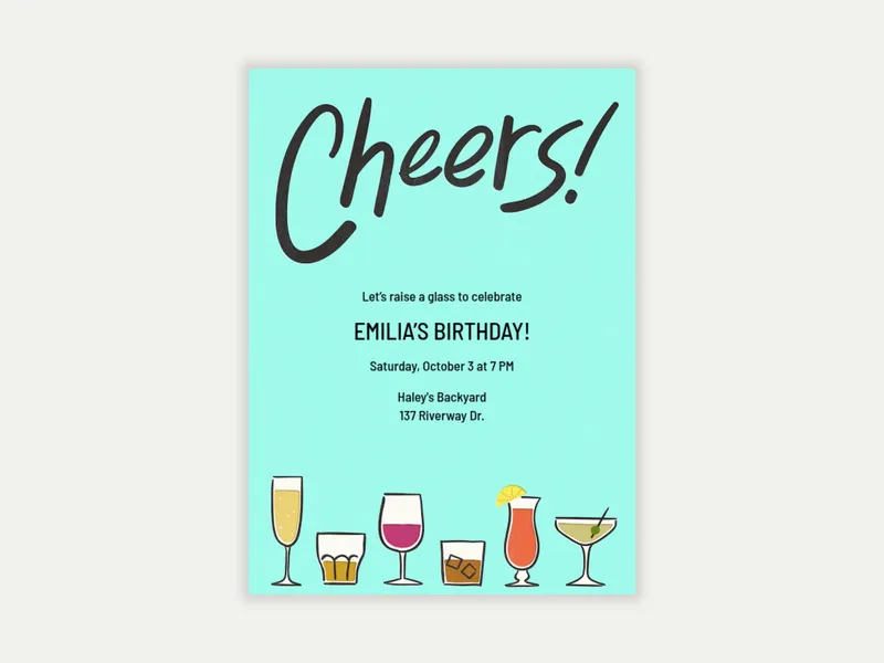 Cheers Cocktails - happy_hour - Invitation