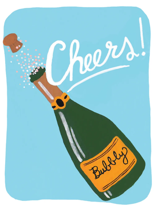 Cheers Champagne - goodluck_encouragement_cards - Card