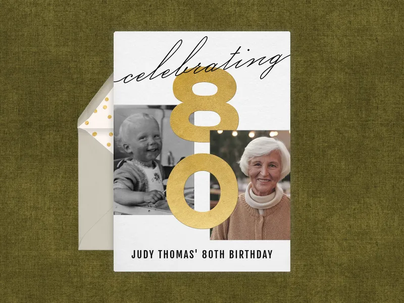 Celebrating (Photo) - 80th_birthday - Invitation
