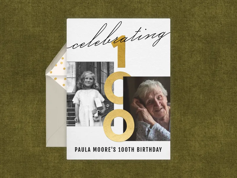 Celebrating (Photo) - 100th_birthday - Invitation