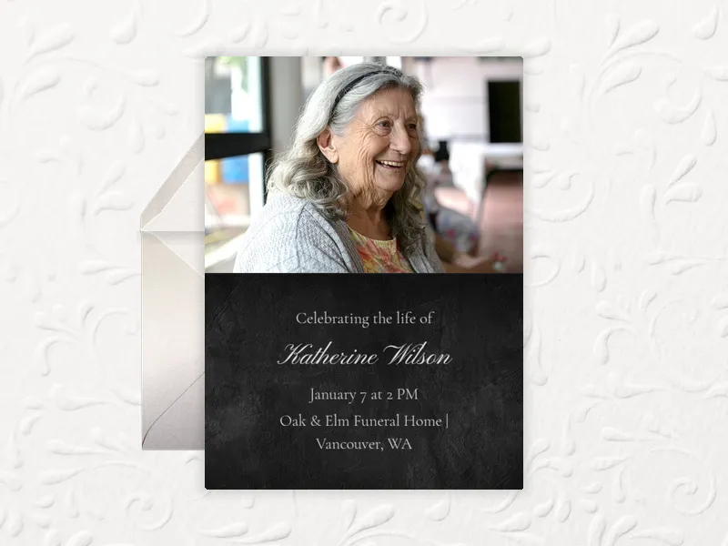 Chalkboard Chic (Photo) - funeral_memorial_service - Invitation