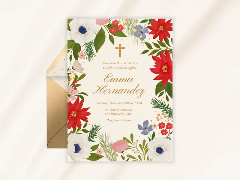 Camellia Fields - christening - Invitation