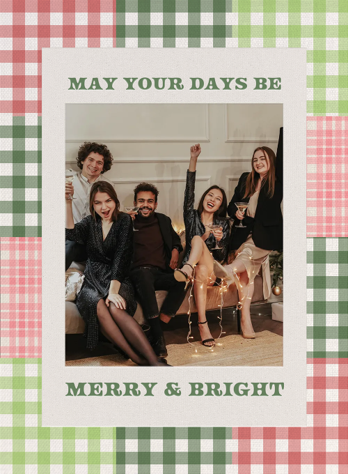 Cheerful Gingham (Photo) - christmas_cards - Card