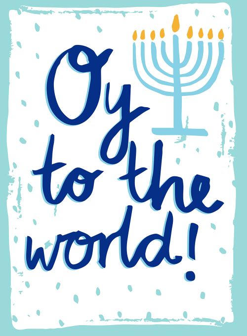Cheerful Menorah - holiday_cards - Card