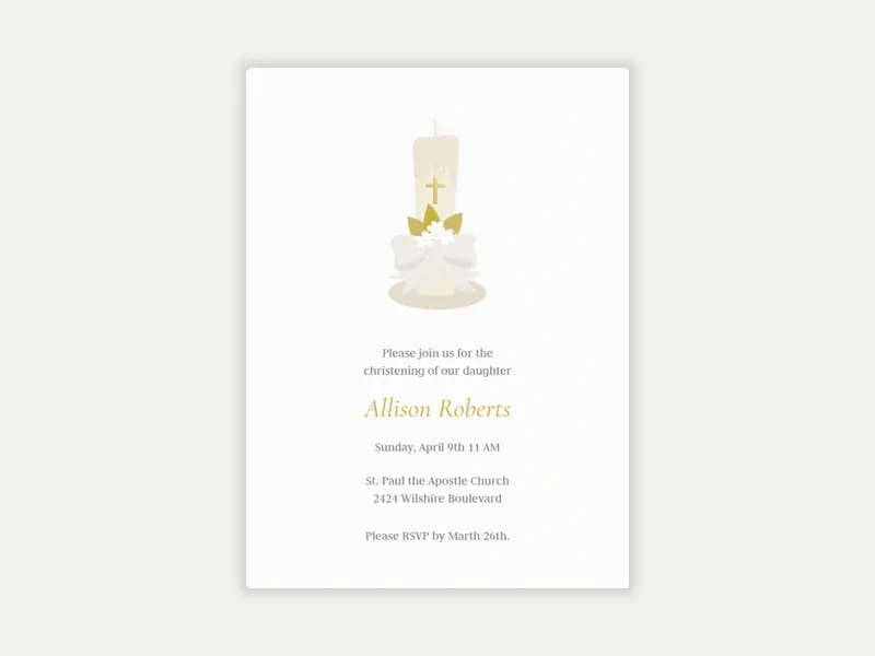 Christening Candle - christening - Invitation