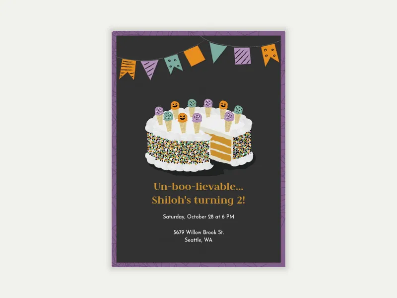 Holiday Birthday Cake - featured - Invitation