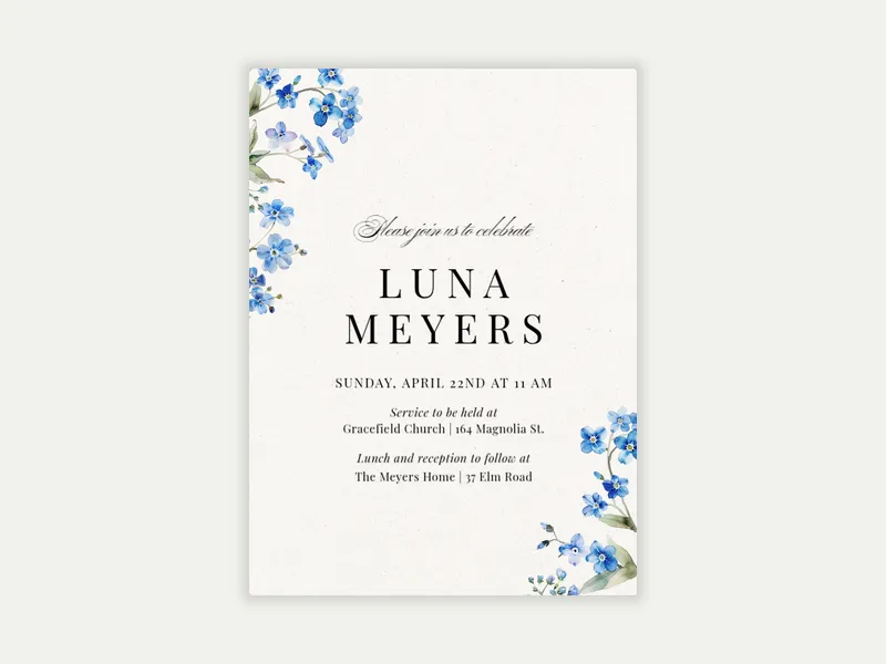 Chicory Whispers - confirmation - Invitation