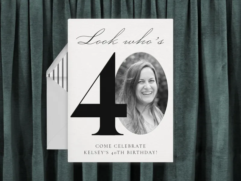 Classic Black & White (Photo) - 40th_birthday - Invitation