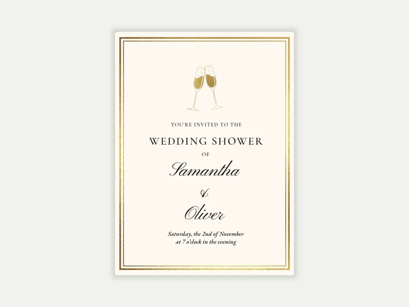 Gold Clink & Drink - couples_shower - Invitation