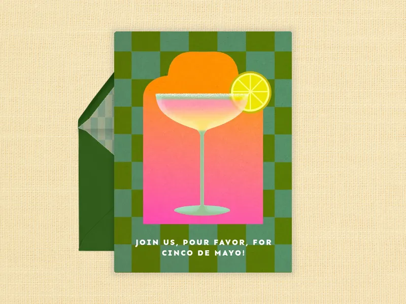Colorful Checkerboard Cocktail - guys_night - Invitation