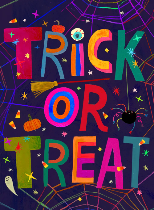 Colorful Trick or Treat - halloween_cards - Card
