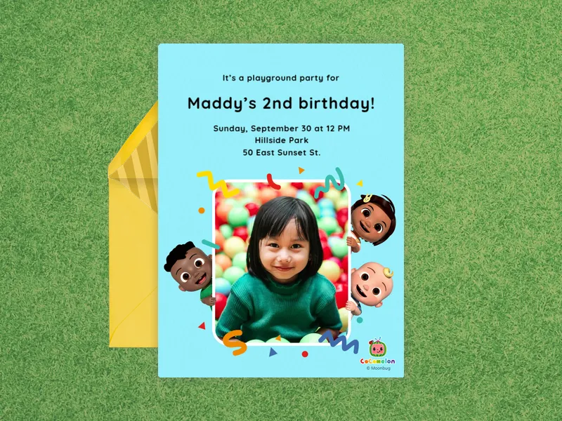 CoComelon: JJ & Friends 2nd Birthday (Photo) - cocomelon - Invitation