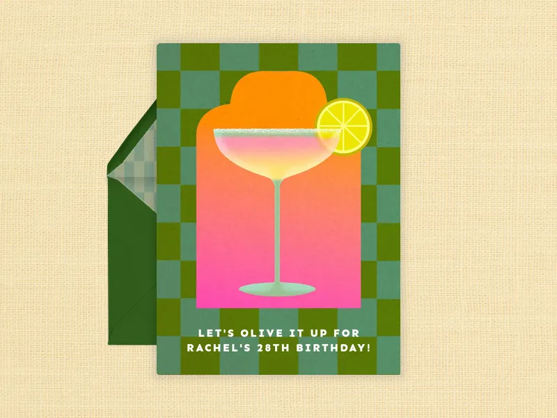 Colorful Checkerboard Cocktail - cocktail_party - Invitation