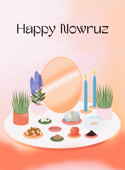 Colorful Nowruz Tablescape - new_years_cards - Card