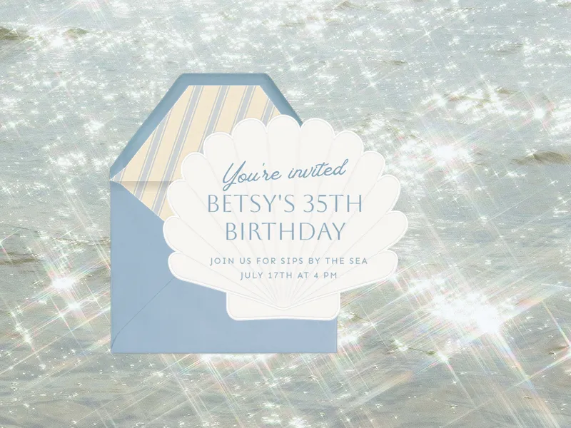 Classic Shell - beach_party - Invitation