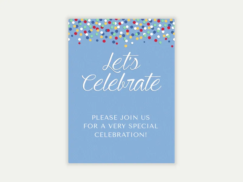 Blue Confetti - birthday_foradults - Invitation