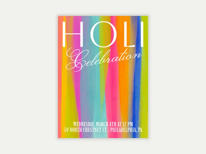 Colorful Holi Celebration - holi - Invitation