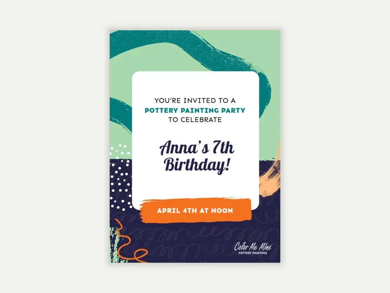 Color Me Mine: Creative Brush Strokes - color_me_mine - Invitation