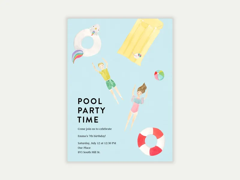Let's Chill Pool Party - tween_birthday - Invitation