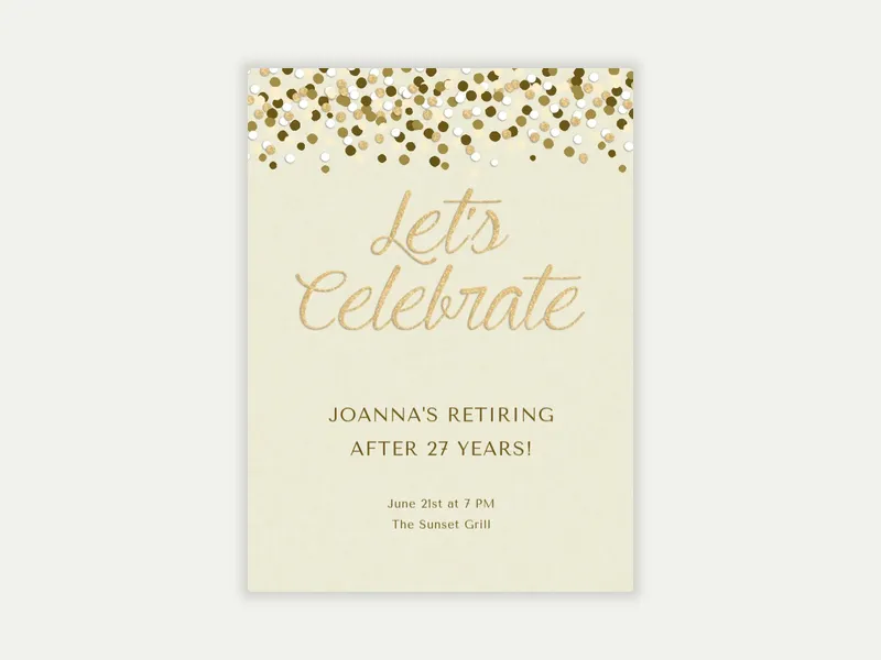 Beige Confetti - parties - Invitation