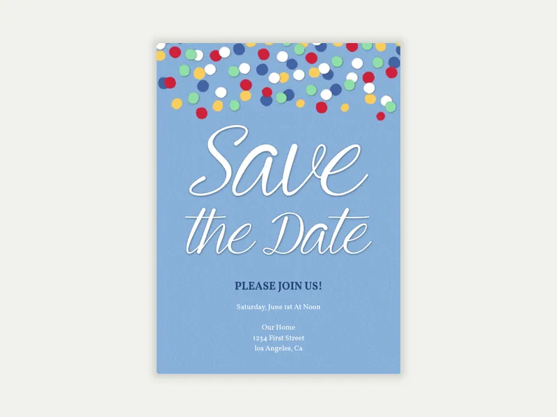 Confetti Cursive - Save the Date - birthday_save_the_date - Invitation