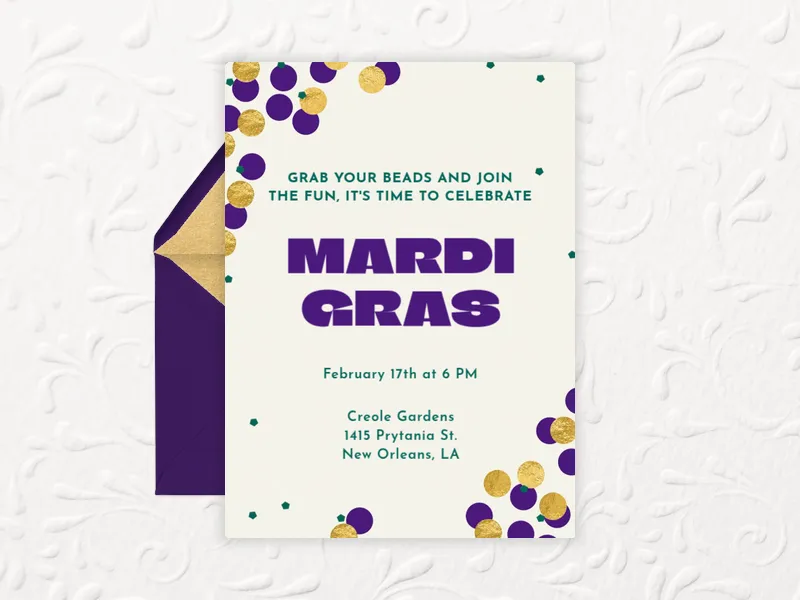 Big Confetti - mardi_gras - Invitation