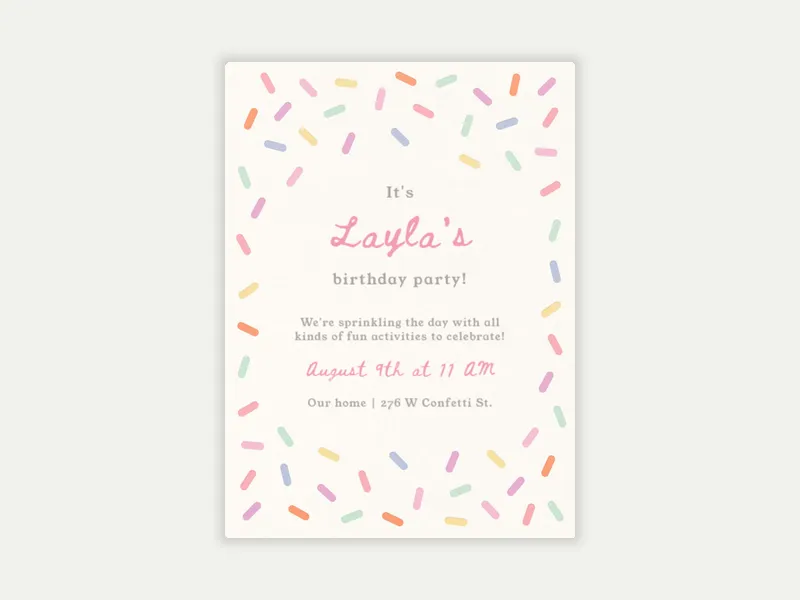 Confetti Sprinkles - 3rd_birthday - Invitation