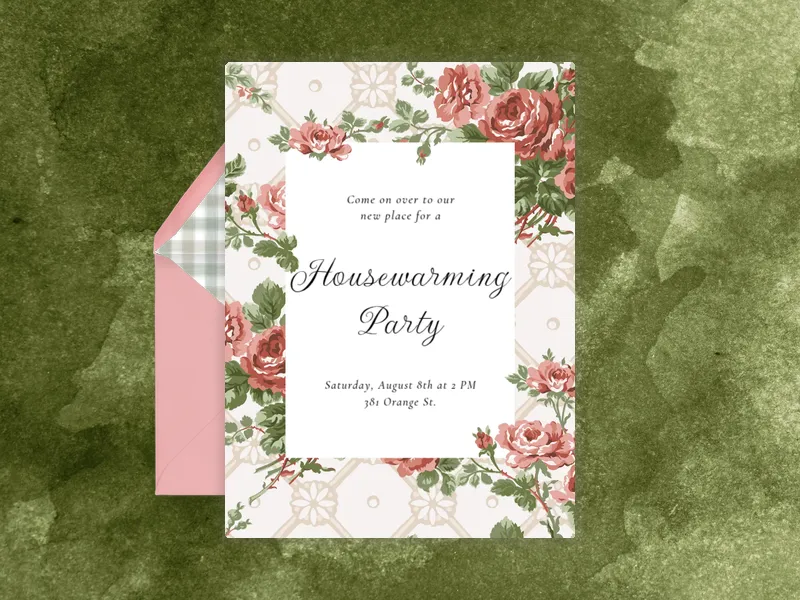 Laura Ashley: Country Roses - housewarming - Invitation