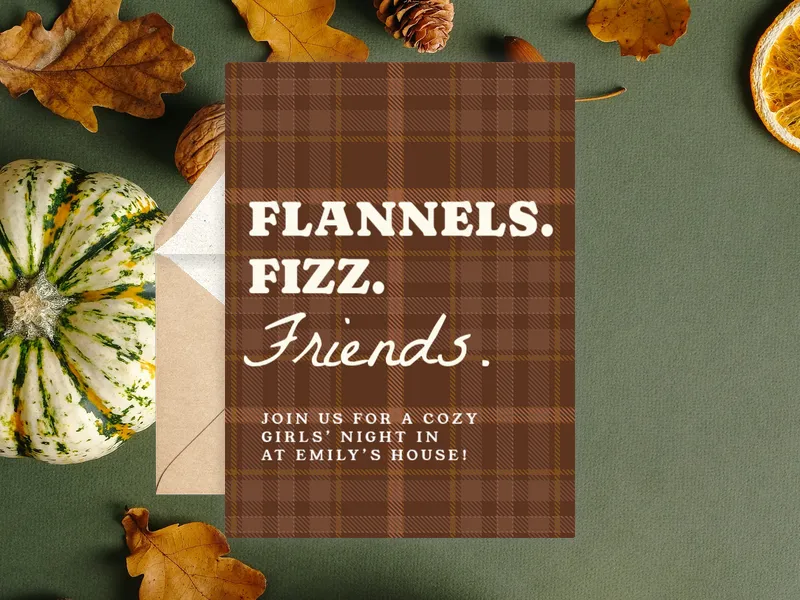 Cozy Flannels - potluck - Invitation
