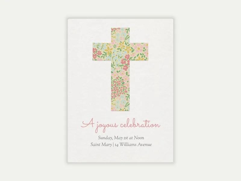 Cross With Icons - christening - Invitation