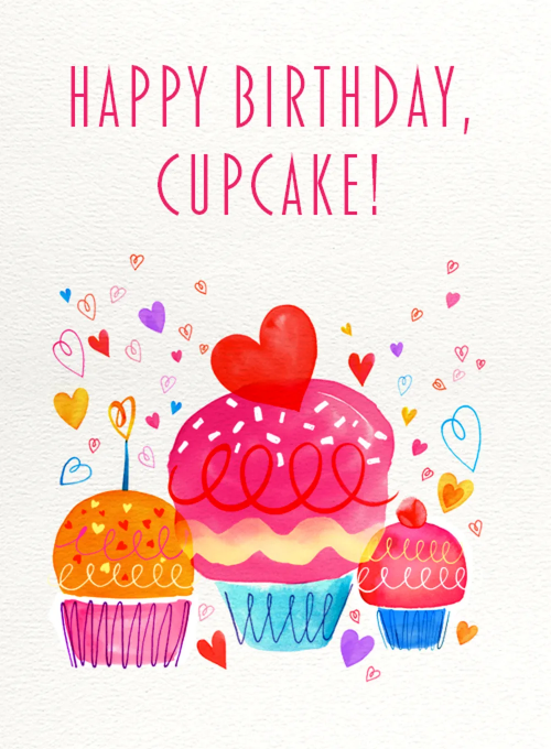 Cupcake Wishes - birthday_kids_cards - Card