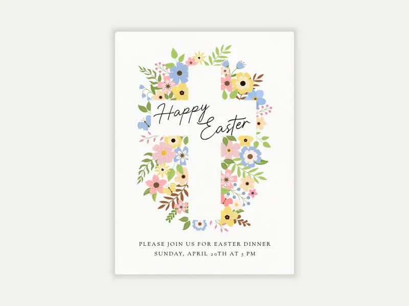 Cross & Flora - easter - Invitation