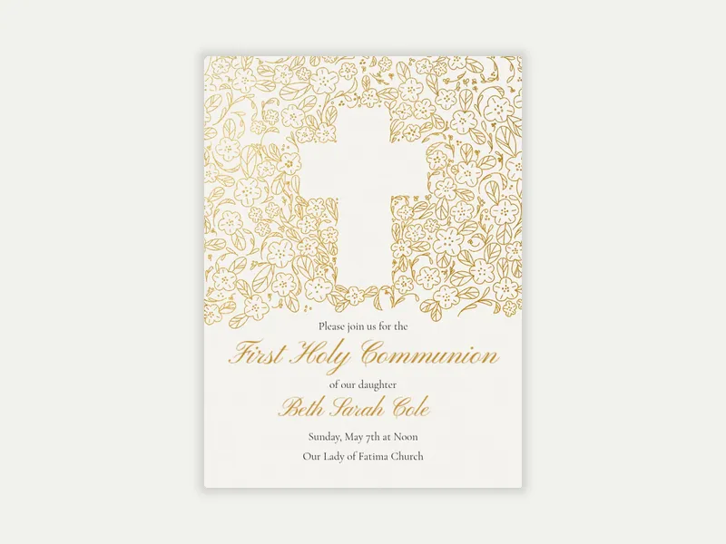 Cross Outline - first_communion - Invitation